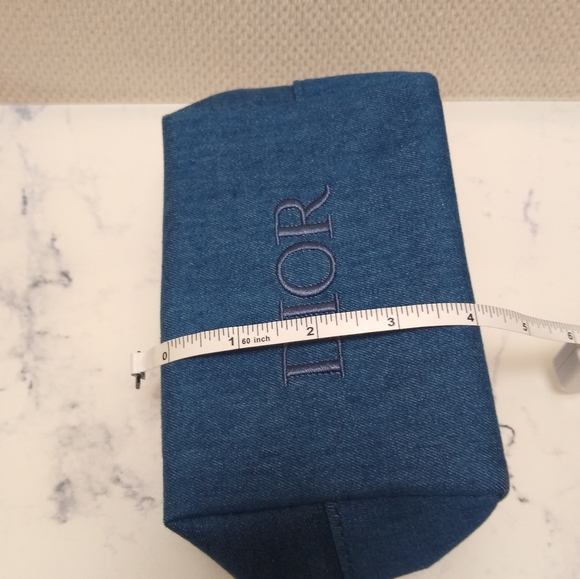 New Dior Limited Edition Dior Denim Beauty Makeup Pouch Bag Clutch - Picture 10 of 11